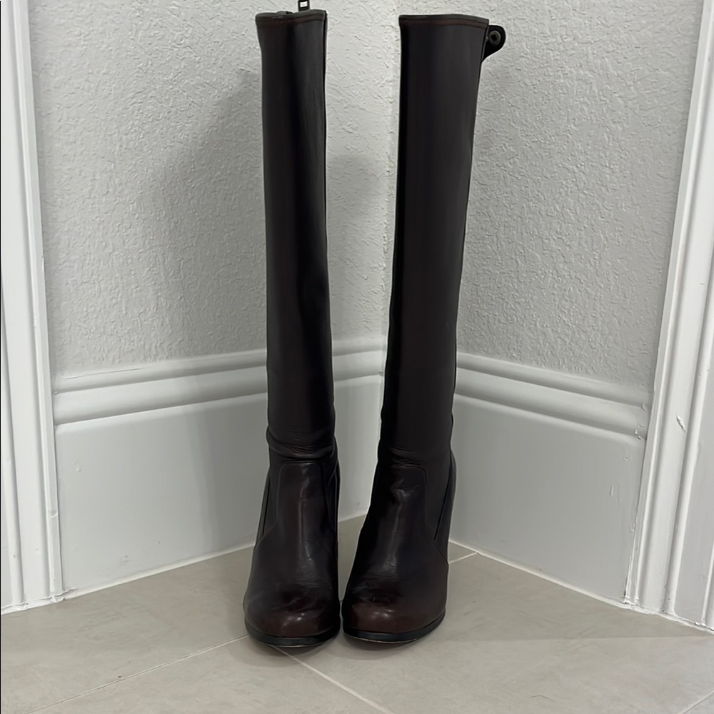 Coach Dark Brown Heeled Boots
